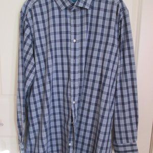 Christian Aujard Paris Men's Blue Plaid Shirt XLT